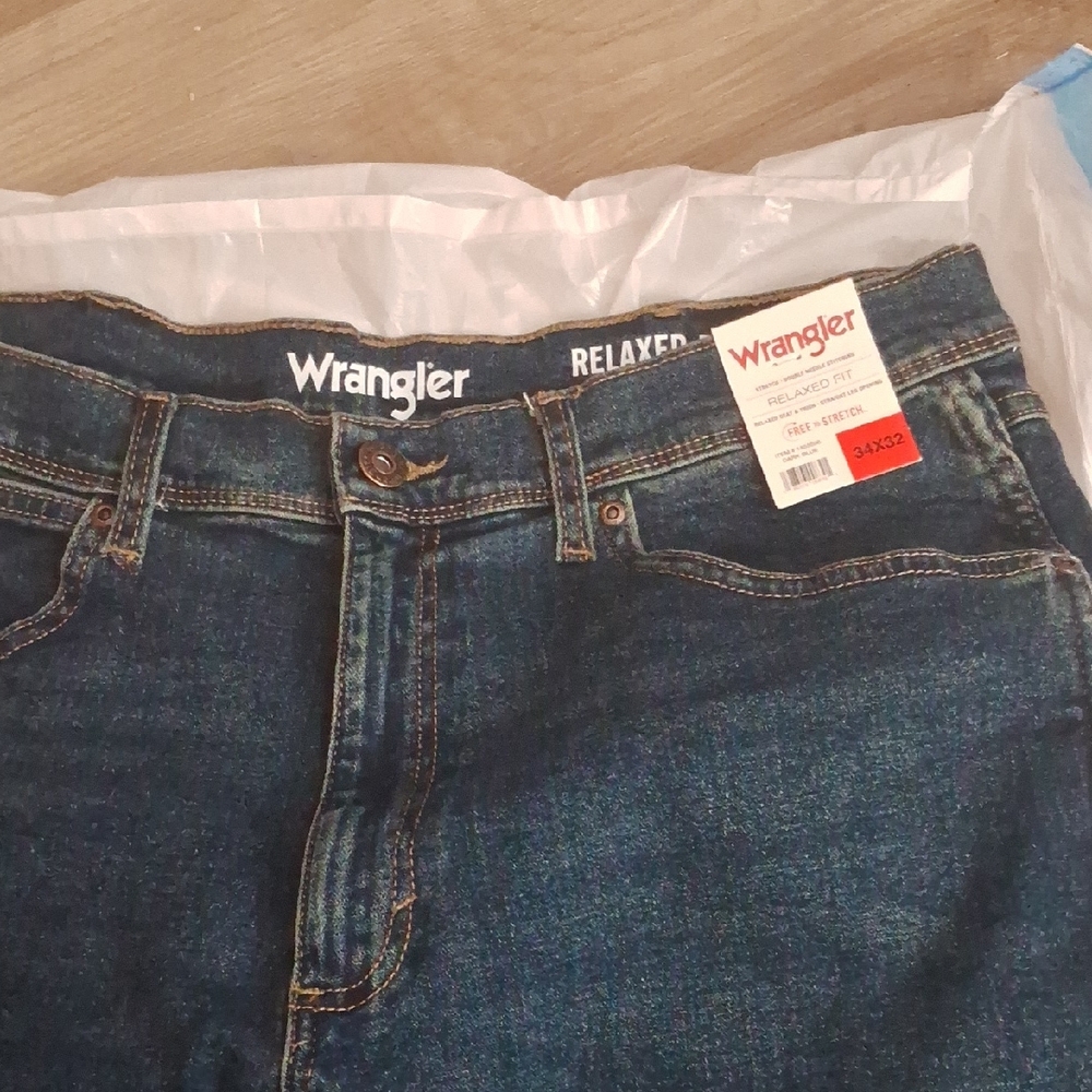 Wrangler Men's Relaxed Fit Jeans - Dark Blue/Size::34×32🎄